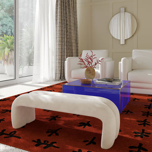 Leigh - Velvet Channeled Bench - R&R Furniture Gallery (Fountain Valley, CA)