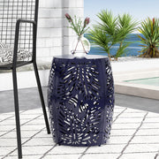 Modern design metal end table by Noble House with a large round surface and sleek black finish, suitable for living room decor.