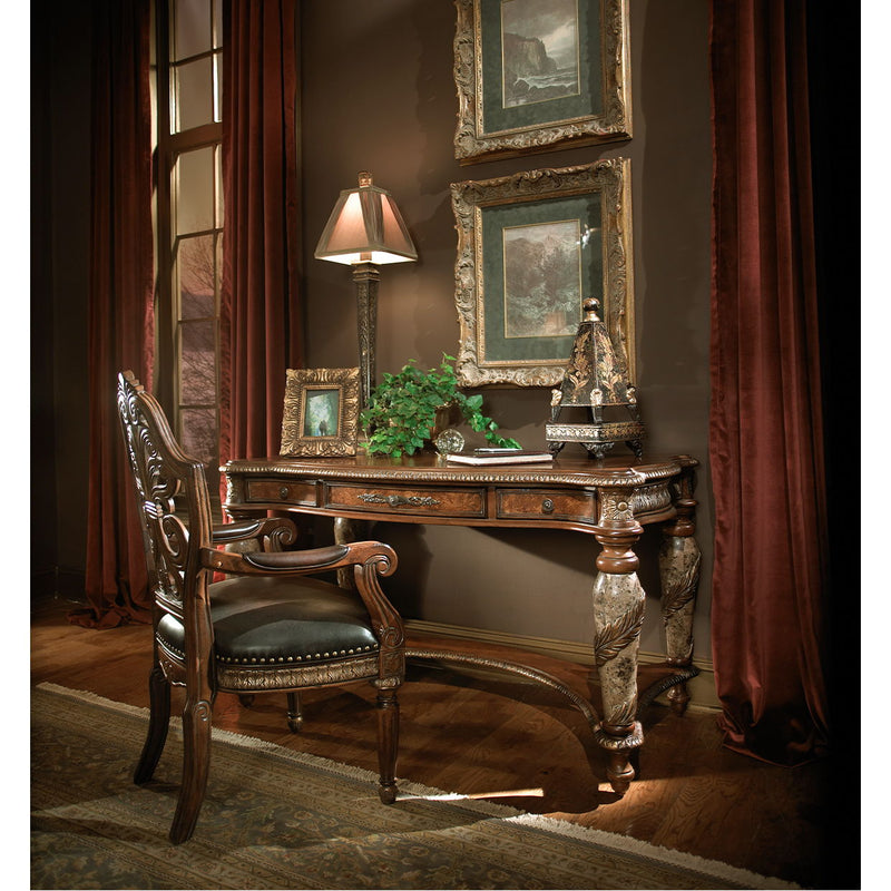Villa Valencia - Pull-Up Desk Arm Chair - Classic Chestnut - R&R Furniture Gallery (Fountain Valley, CA)