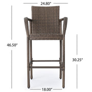 Outdoor Wicker Barstools With Rattan And Iron Frame - R&R Furniture Gallery (Fountain Valley, CA)