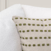 TD Katia 20" x 20" Pillow - Natural / Olive Green - R&R Furniture Gallery (Fountain Valley, CA)