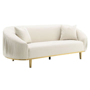 Martina - Sofa With 2 Pillows - Ivory Velvet - R&R Furniture Gallery (Fountain Valley, CA)