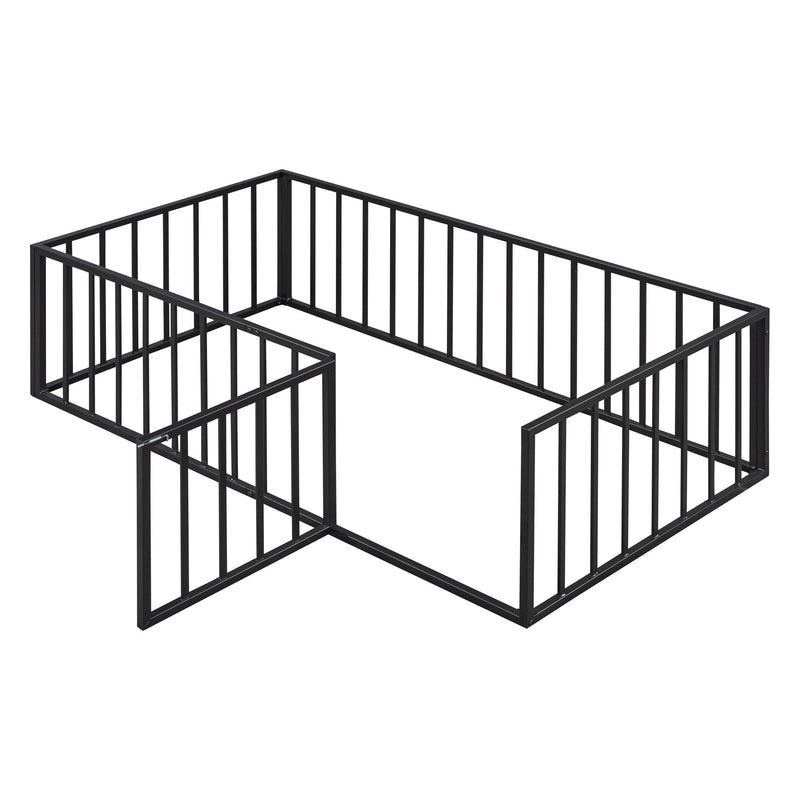 Metal Floor Bed Frame With Fence And Door - R&R Furniture Gallery (Fountain Valley, CA)
