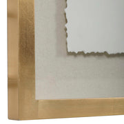 Uttermost gold abstract canvas art featuring a modern crosswalk design, ideal for contemporary home decor.