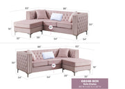 Glory Furniture Paige sofa chaise in a stationary sectional with plush cushions and modern design, shown in a living room setting.
