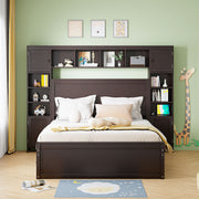 DreamHaus cabinet bed with integrated shelf, sockets, and twin long trundle, showcasing a compact and functional bedroom furniture piece.