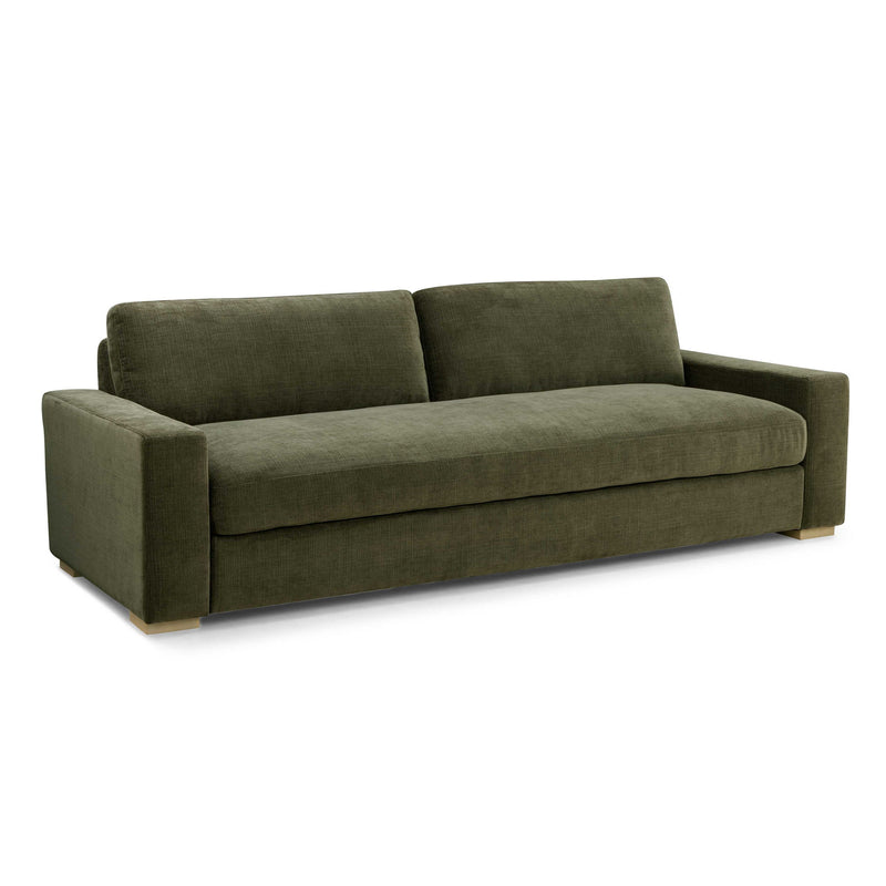 Beckham upcycled chenille sofa by TOV Furniture, stationary sofa with plush chenille upholstery and modern design.