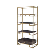 Yumia - Bookshelf - Gold & Walnut - R&R Furniture Gallery (Fountain Valley, CA)