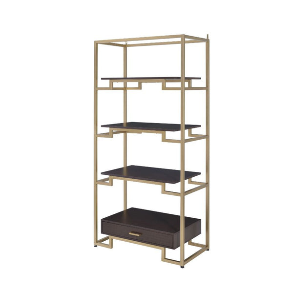 Yumia - Bookshelf - Gold & Walnut