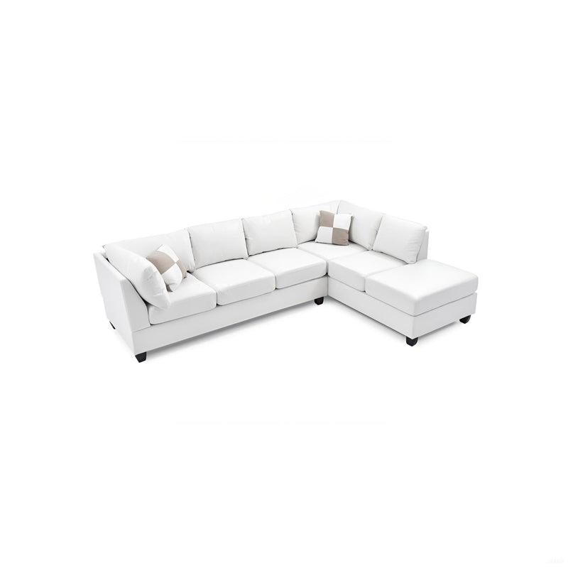 Glory Furniture Malone Comfort Sectional sofa with plush cushions and modern design in a stationary sectional layout.