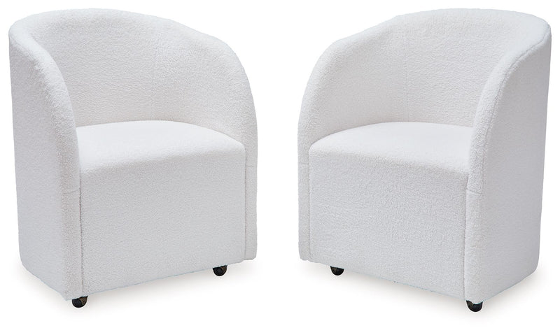 Rowanbeck - Dining Upholstered Arm Chair (Set of 2) - Ivory - R&R Furniture Gallery (Fountain Valley, CA)