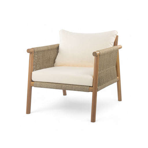 Modern Outdoor Woven Lounge Chair With Solid Frame And Cushions - R&R Furniture Gallery (Fountain Valley, CA)