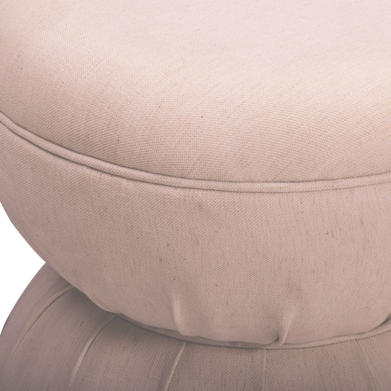 TOV Furniture Tomlin gaming ruched upholstered ottoman with plush fabric and stylish design, suitable for living room or gaming space.