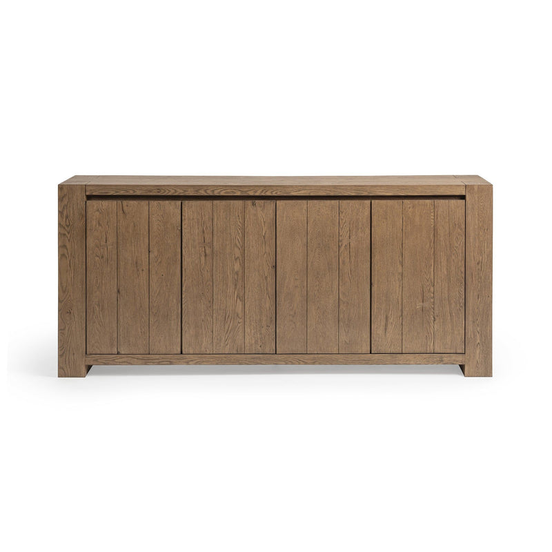 Classic Home Bristol 4-door buffet cabinet with wood finish, featuring storage compartments and elegant design.