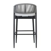 Outdoor Bar Height Metal Frame Counter Stools With Scallop Shaped Backrest & Water Resistant Cushions - R&R Furniture Gallery (Fountain Valley, CA)