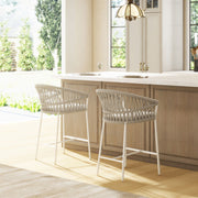 Maiden - Patio Counter Stool Sunproof Olefin (Set of 2) - R&R Furniture Gallery (Fountain Valley, CA)