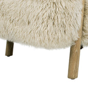 Becker - Rustic Oak Sheepskin Upholstered Accent Arm Chair - Taupe Beige - R&R Furniture Gallery (Fountain Valley, CA)