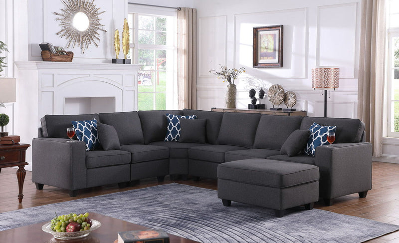 Cooper - Comfort Sectional Sofa With Ottomans And Cupholder - R&R Furniture Gallery (Fountain Valley, CA)