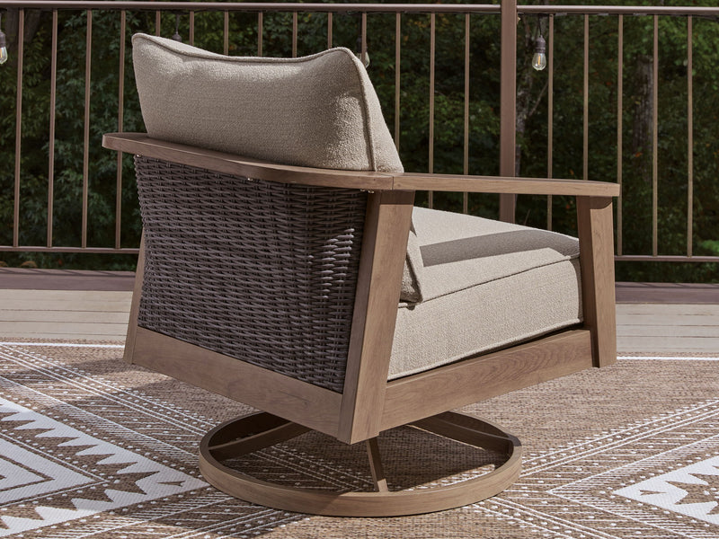 Harmony Headlands - Swivel Lounge With Cushion - Natural / Gray - R&R Furniture Gallery (Fountain Valley, CA)