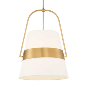 Harness - 1 Light Shade Pendant - White / Gold