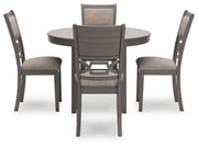 Wrenning - Dining Room Table Set (Set of 5) - Gray - R&R Furniture Gallery (Fountain Valley, CA)