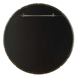 Auger - Amber Glass Round Mirror - Bronze