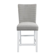 Elizaveta - Counter Height Chair (Set of 2) - Gray Velvet &White High Gloss - R&R Furniture Gallery (Fountain Valley, CA)