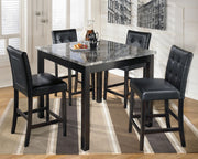 Maysville - Square Counter TBL Set (Set of 5) - Black - R&R Furniture Gallery (Fountain Valley, CA)