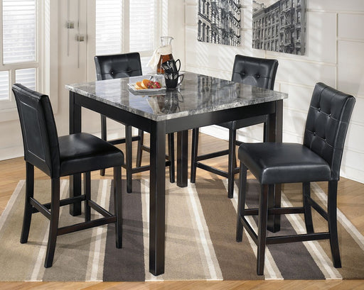 Maysville - Square Counter TBL Set (Set of 5) - Black - R&R Furniture Gallery (Fountain Valley, CA)