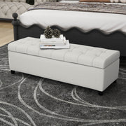 Upholstered Storage Ottoman Bench, Foot Rest For Bedroom - R&R Furniture Gallery (Fountain Valley, CA)