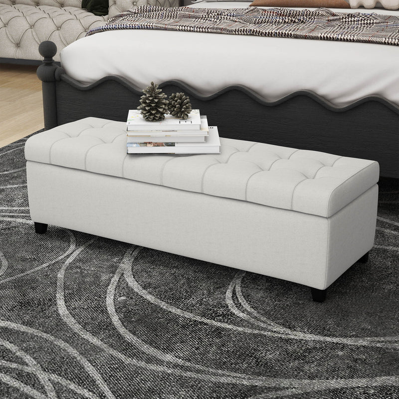 Upholstered Storage Ottoman Bench, Foot Rest For Bedroom - R&R Furniture Gallery (Fountain Valley, CA)