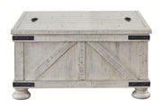 Carynhurst - Cocktail Table with Storage - Whitewash - R&R Furniture Gallery (Fountain Valley, CA)