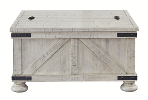 Carynhurst - Cocktail Table with Storage - Whitewash - R&R Furniture Gallery (Fountain Valley, CA)