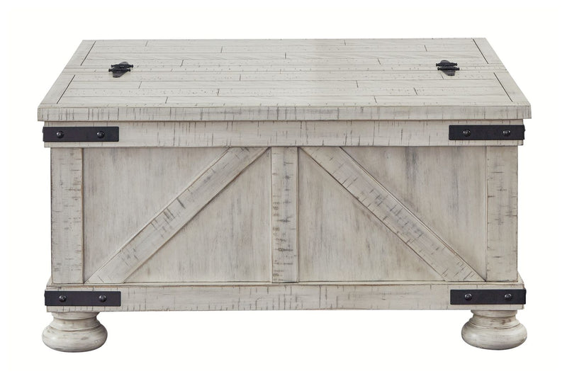 Carynhurst - Cocktail Table with Storage - Whitewash - R&R Furniture Gallery (Fountain Valley, CA)