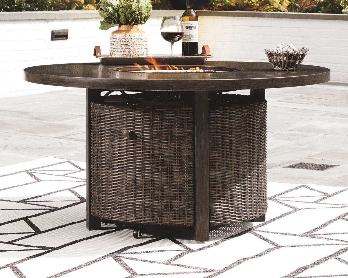 Paradise Trail - Round Fire Pit Table - Medium Brown - R&R Furniture Gallery (Fountain Valley, CA)