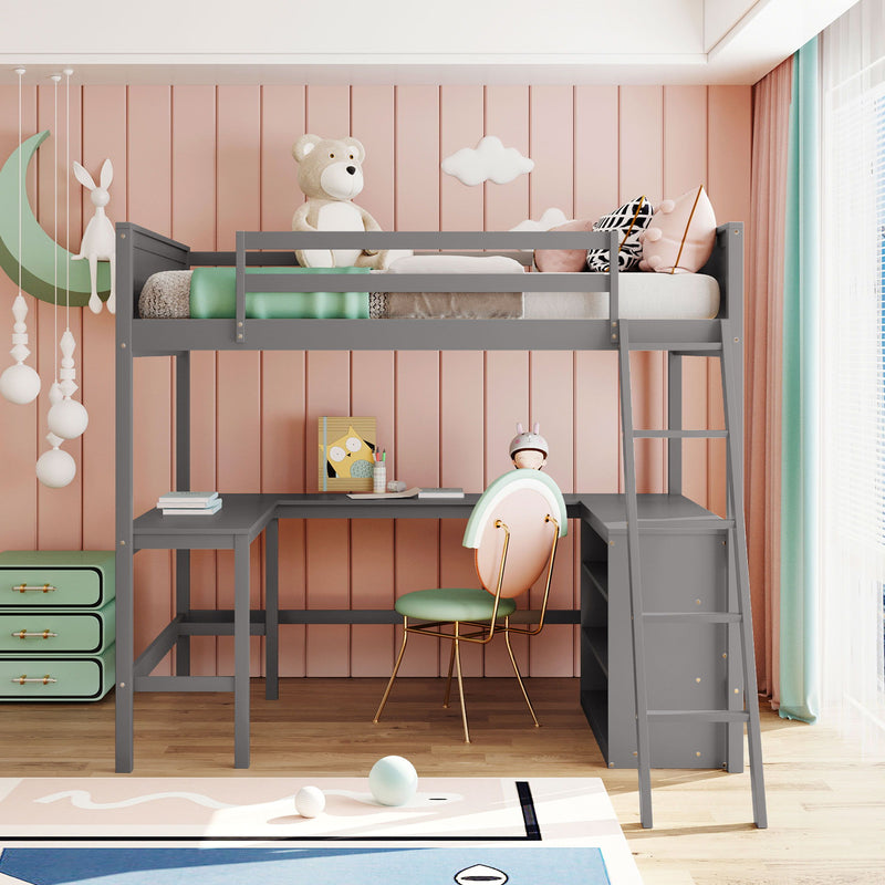 Loft Bed With Shelves With Desk - R&R Furniture Gallery (Fountain Valley, CA)
