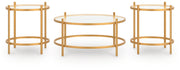 Pearlox - Occasional Table Set (Set of 3) - Gold - R&R Furniture Gallery (Fountain Valley, CA)
