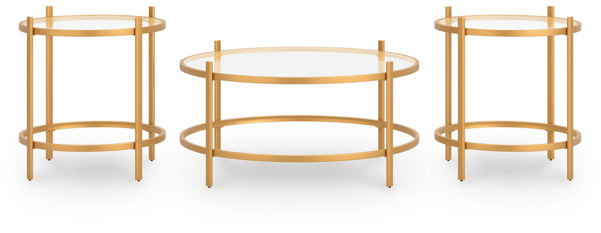 Pearlox - Occasional Table Set (Set of 3) - Gold - R&R Furniture Gallery (Fountain Valley, CA)