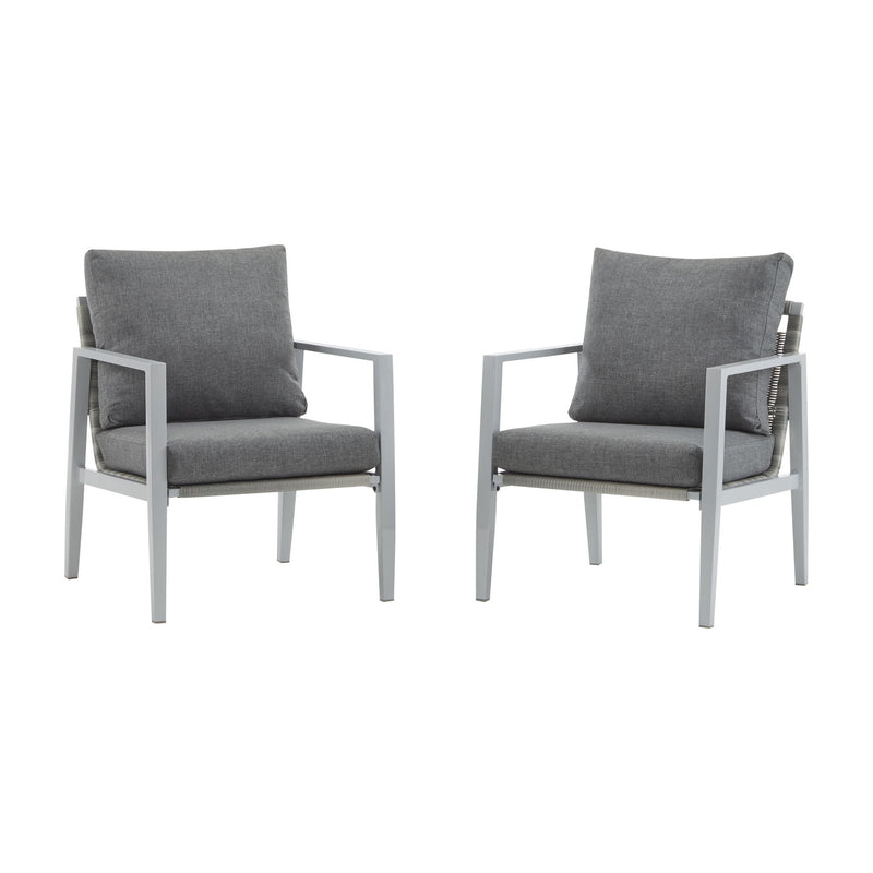 Modern Noble House lounge arm chair with rope accents and plush cushions, featuring a contemporary design and comfortable seating.
