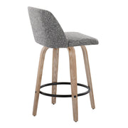 Toriano - Contemporary Fixed-Height Counter Stool & Swivel With Round Footrest (Set of 2) - R&R Furniture Gallery (Fountain Valley, CA)