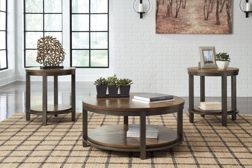 Roybeck - Occasional Table Set (Set of 3) - Light Brown / Bronze - R&R Furniture Gallery (Fountain Valley, CA)