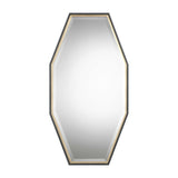 Gold Savion Octagon Wall Mirror by Uttermost, featuring a stylish geometric design and a sleek gold frame.