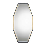 Gold Savion Octagon Wall Mirror by Uttermost, featuring a stylish geometric design and a sleek gold frame.