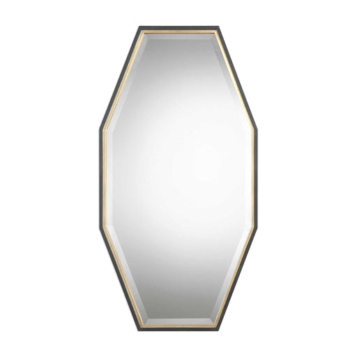 Gold Savion Octagon Wall Mirror by Uttermost, featuring a stylish geometric design and a sleek gold frame.