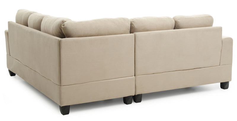 Glory Furniture Sandridge stationary sectional sofa with plush cushions and modern design, shown in a cozy living room setting.