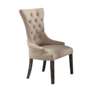 Gerardo - Linen Side Chair (Set of 2) - Beige & Weathered Espresso - R&R Furniture Gallery (Fountain Valley, CA)