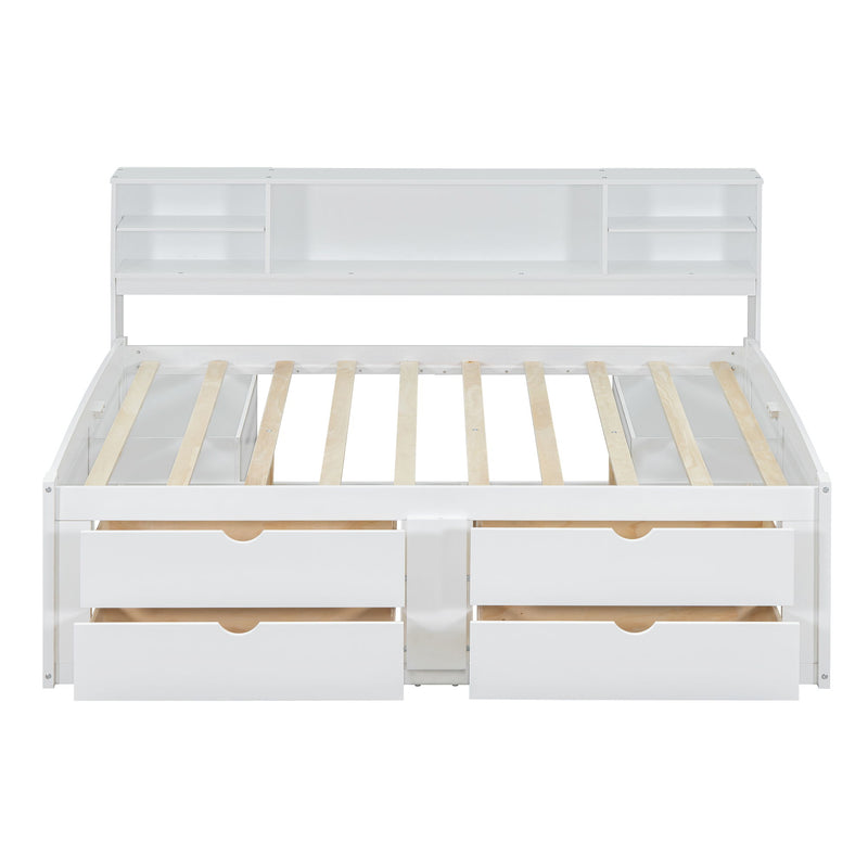 Daybed With 2 Bedside Cabinets, Upper Shelves And 4 Drawers - R&R Furniture Gallery (Fountain Valley, CA)