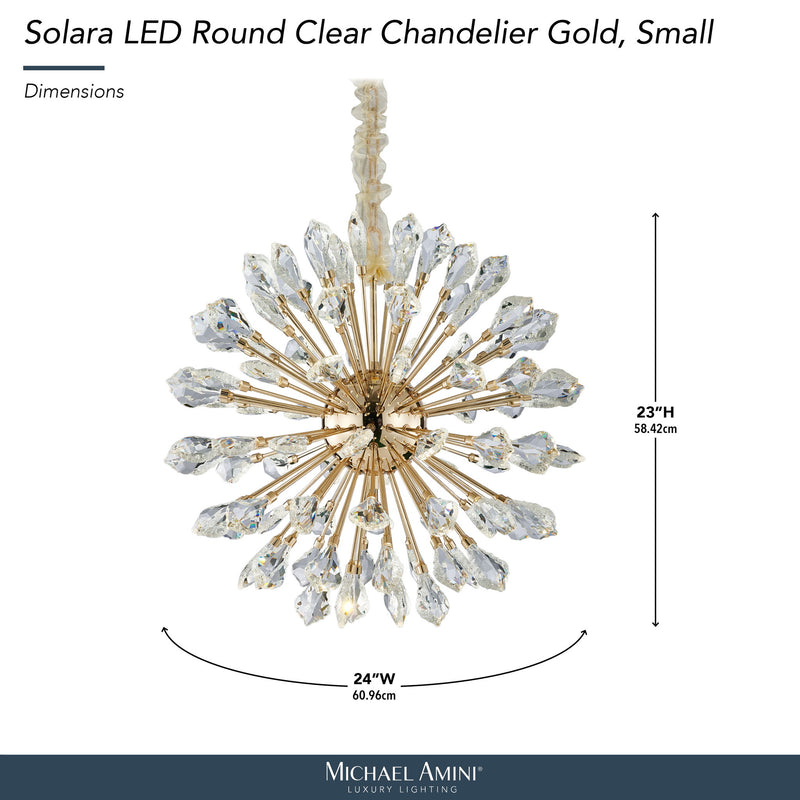Michael Amini Lighting - Solara 24" Round Crystal LED Chandelier - Gold
