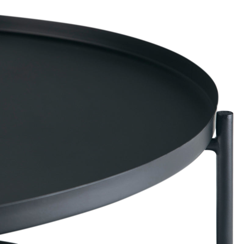 Simpli-Home Monet handcrafted coffee table with wooden finish and modern design, showcasing smooth surface and sturdy legs.