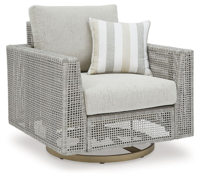 Seton Creek - Swivel Lounge With Cushion - Gray - R&R Furniture Gallery (Fountain Valley, CA)